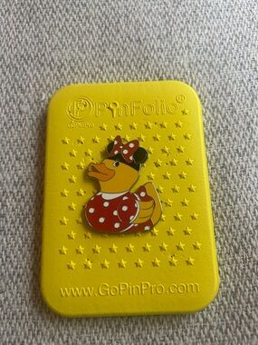 Disney Minnie Duck Rubber Ducky Enamel Pin - Red, Yellow, Black, White